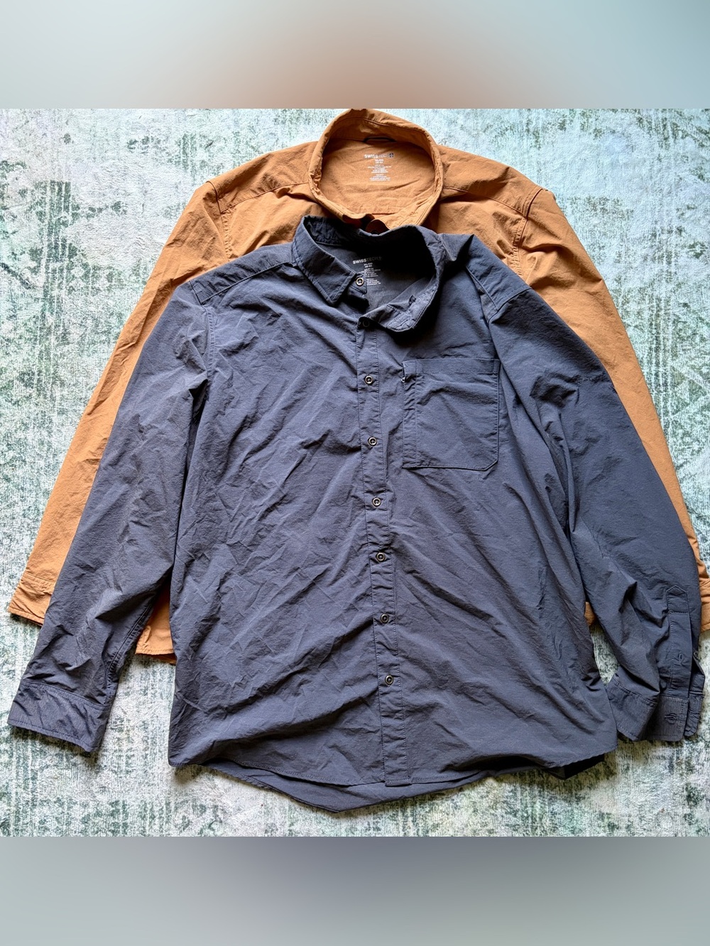 Swiss Tech Men’s 2X Lot of 2 Performance Long Sleeve Button Up Trail Shirts READ